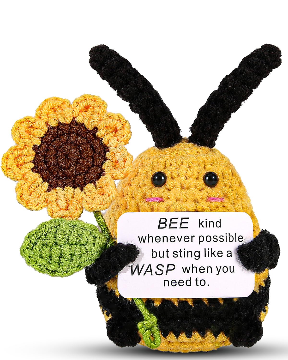 PATPAT® Inspirational Positive Crochet Bee, Small Handmade Emotional Support Crochet Gift for Women Men, Birthday Gifts for Friends Sister Teacher, Friendship Graduation Gift PATPAT® Inspirational Positive Crochet Bee, Small Handmade Emotional Support Crochet Gift for Women Men, Birthday Gifts for Friends Sister Teacher, Friendship Graduation Gift